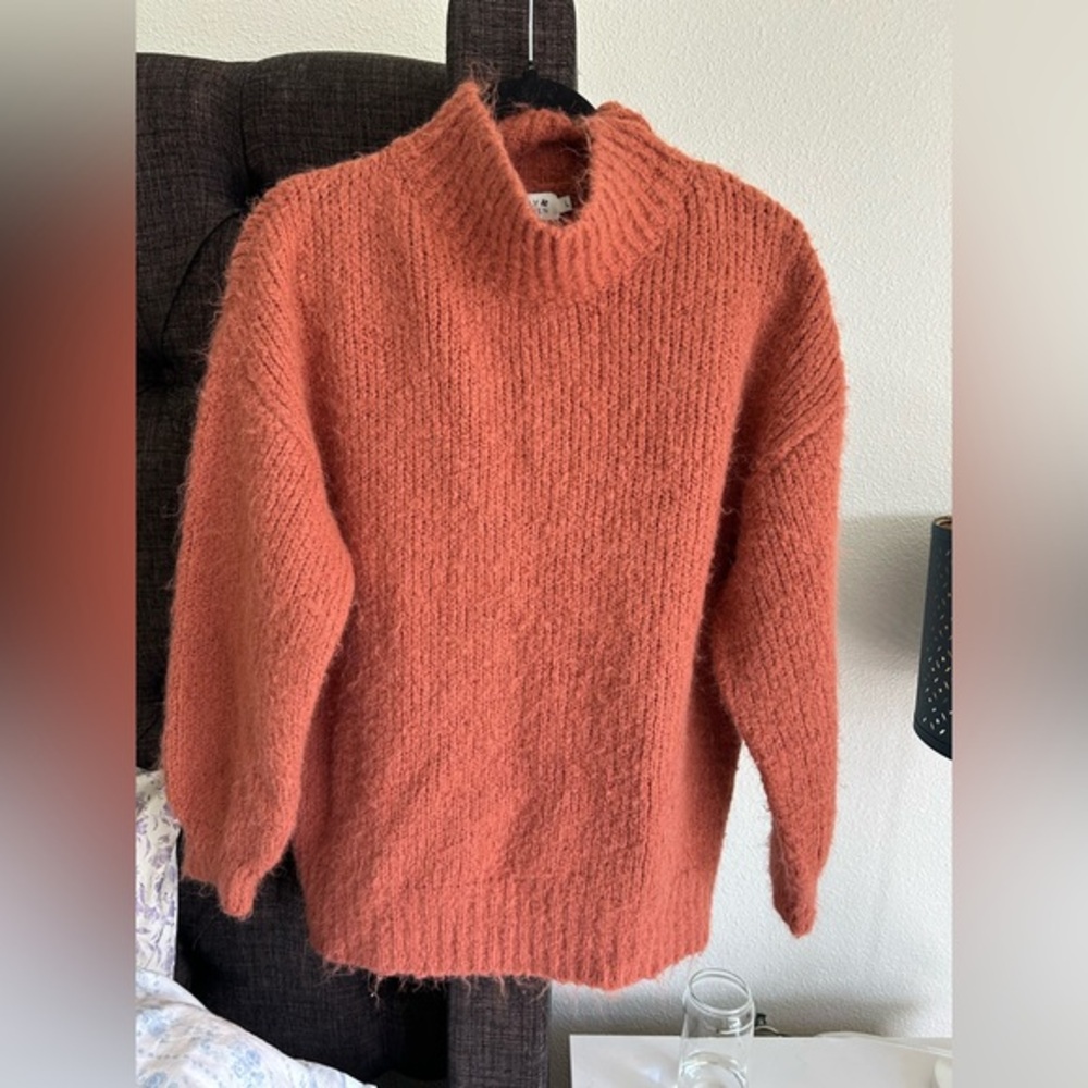 Molly Bracken Orange Cowl Neck Sweater